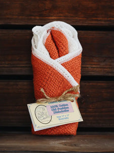 Orange/Natural Cotton Dishcloths