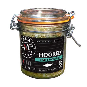 Hooked® Fish Seasoning - Glass Clamp-top Jar