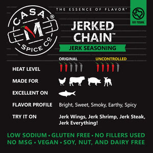 Jerked Chain® Jerk Seasoning - Stainless Steel Shaker